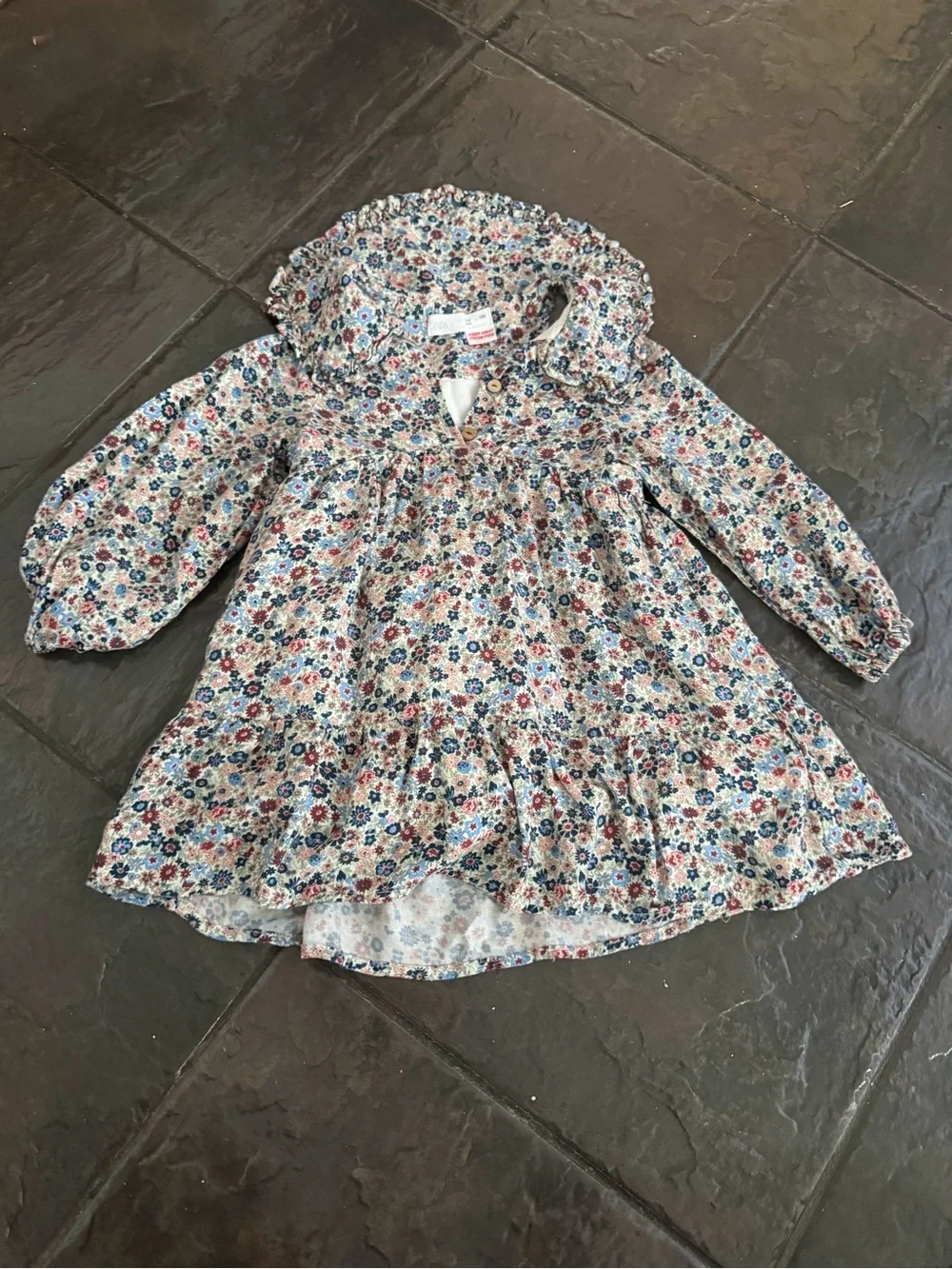 Zara Girls Floral Prairie Dress Size 3–4 Years Cottagecore